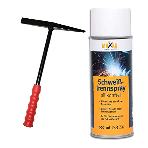 schweisser-king.de: Profi-Schlackenhammer + Maxan Schweißtrennspray Schweiß Zubehör Schweißerhammer Schweißschutzspray Cover