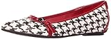Kenneth Cole REACTION Women's Uptown Girl Flat,Black White Houndstooth,8 M US