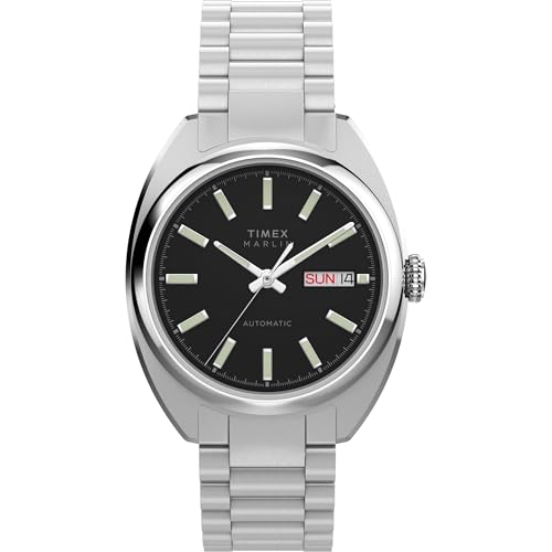Montre Automatique Timex Marlin Draper pour Homme en Acier Inoxydable 37 mm Cadran Noir