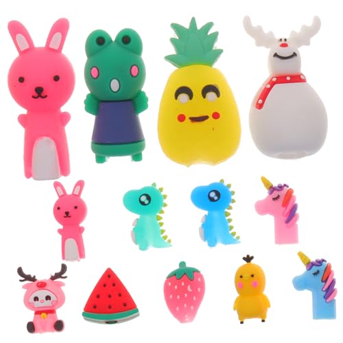 HORIALENCE 30個 カートゥーンシリコン製ミニ筆キャップ 筆記用具保護カバー 筆先延長器 バランス向上 小型筆用 学校やオフィス用