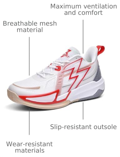 Image of Women Basketball Shoes Fashion Sneakers Comfortable Unisex Athletic Lightweight Non Slip Outdoor Sport Volleyball Shoes