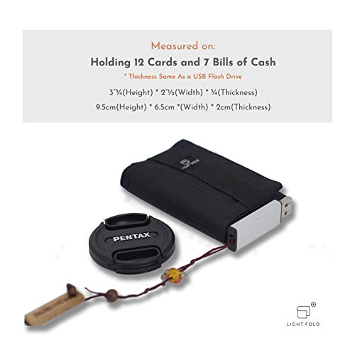 LIGHT FOLD Slim Wallet for Men with RFID Blocking - Minimalist Slim Wallet with Thin, Durable Style & Data Protection - Multiple Pockets for 12 Cards & Cash, Small Wallet Without the Bulk3