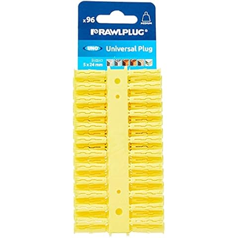 Rawlplug Yellow Uno Wall Plugs 5mm x 24mm Cover