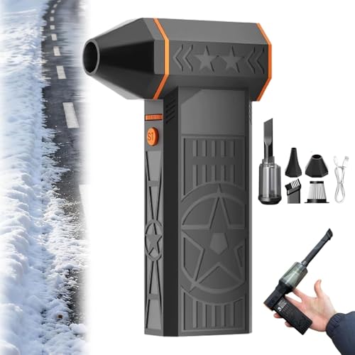 Mini souffleuse à neige 5000 W, outil de déneigement résistant au gel avec 3 vitesses, design sans fil rechargeable pour dégivrage et déneigement de pare-brise de voiture