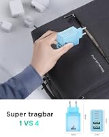 USB C Ladegerät, 4-Port Schnellladegerät mit Intelligent QC USBA und USBC Power Adapter, 40W Netzteil Mehrfach USBCharger für iPhone, Samsung und andere Geräte Schnellladen Ladestecker (Hellblau) – Ansicht 7