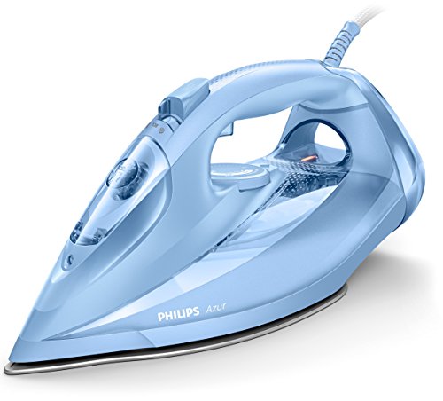 Philips Azur - Plancha (Plancha a vapor, Suela de SteamGlide, 2 m, 190 g/min, Azul, 45 g/min)