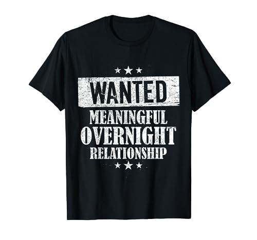 Wanted Meaningful Overnight Relationship One Night Stand T-Shirt