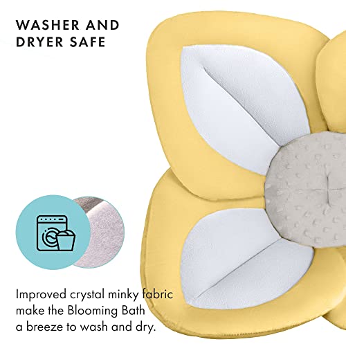 Blooming Bath Lotus Baby Bath Seat - Flower Bath Mat Baby Bath Tub Sink Bath Cushion - The Original Washer-Safe Flower Seat Baby Essentials Must Haves (Yellow/White/Gray) #TOP3
