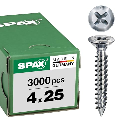 Vis pour ferrures FEX 4x25 mm à tête fraisée cruciforme H2 pour menuiserie et PVC x3000