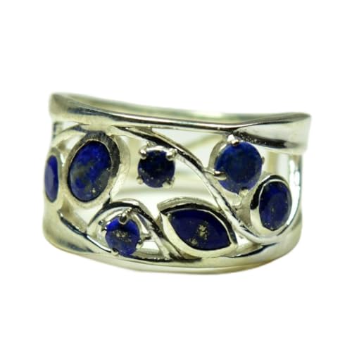 Bague en lapis lazuli naturel et argent pour sublimer vos tenues de bureau