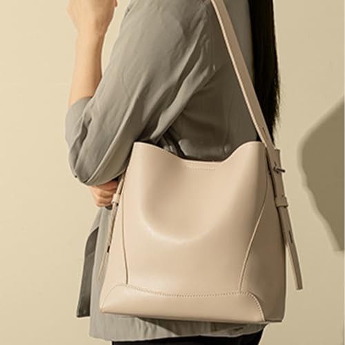 Image of Barsine Leather Bucket Tote Purse for Women Tote Bag and Handbags Shoulder Bag with Pockets and Magnetic Snap