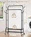 Homde Heavy Duty Clothes Rack: 265lb Double Rod Garment Hanging for Indoor - Rolling Coat Organizer Storage for Laundry Bedroom - Dress Shirt Closet Display on Wheels with Shelf (Black，30