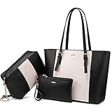 [LOVEVOOK] バッグ レディース トートバッグ ショルダーバッグ ハンドバッグ 通勤 鞄女性用 3点セット 切り替え色 底鋲 a4 ビジネス 入学式 誕生日プレゼント クリスマス