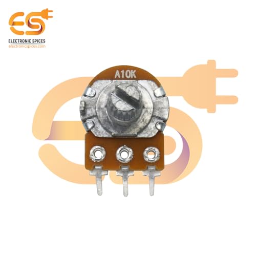 Image of Electronic Spices 10k 3 Pin 14mm Long Round Shaft Rotary Potentiometer Volume Pot 10K with Knob for Multiple Applications (Pack of 4)