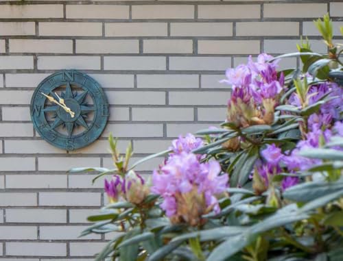 Outdoor Wall Clock 12in Garden Clock Waterproof Clocks Roman Retro Kitchen Home Clock -Not Silent (Turquoise-B) - Image 6