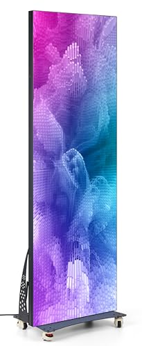 Image of Displays2go 80 inch LED Poster Display, Extended Screen Compatibility, Wheels