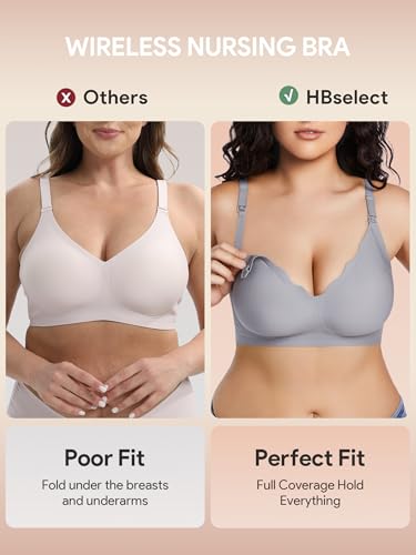 HBselect Still BHS ohne Bügel Seidig Schwangerschaft Mutterschaft BHS Umstands Nahtlos mit zusätzlichen BH-Verlängerung Schlaf BH für Damen A XL