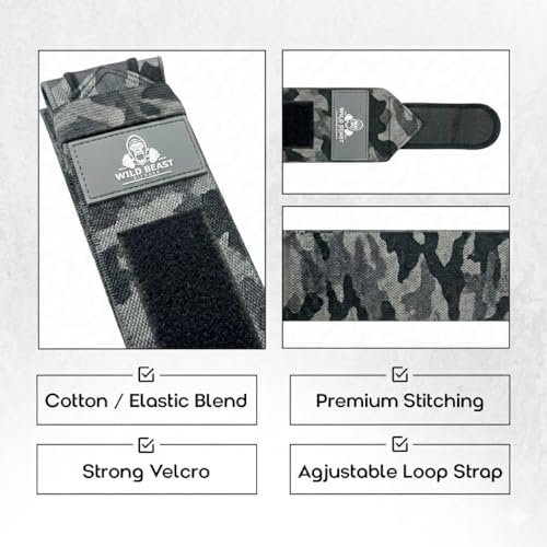 Image of Elbow Wraps for Weightlifting (Pair), Stretchable & Breathable 41 inch Elbow Compression Strap, Weightlifting Straps for Bench Press, Supports Powerlifting, Pressing, Elbow Straps for Gym Accessories for Men (Camouflage)