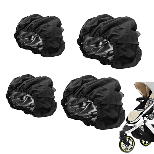 4Pcs Pram Wheel Covers,Oxford Waterproof Spare Wheel Cover For Tire Protection,Non-Slip Dustproof Wheelchair Tyre Covers,Wheelchair Accessories,2 Sizes
