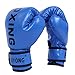HUINING - Guanti da boxe per bambini, da boxe, MMA, in poliuretano, per allenamento, 113,4 g, per bambini dai 3 ai 12 anni (blu boxe, FBM)