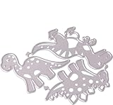 Silver Dinosaur Metal Die Cuts Carbon Steel Cute Different Shapes Animals Cutting Dies for Crafts Card Making DIY Scrapbooking Metal Dinosaur Animal Cutting Dies Die Cuts Stencils for Card Making DIY