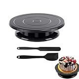 Plateau tournant à 360° : le plateau tournant pour décoration de gâteau tourne en douceur avec des roulements à billes cachés dans les directions horaire et anti-horaire, bon pour les droitiers et les gauchers. L'anneau en silicone antidérapant est présent au bas du plateau tournant qui offre une excellente stabilité sur les comptoirs, empêchant le plateau tournant de glisser de l'espace de travail. Idéal aussi bien pour les débutants que pour les professionnels.
