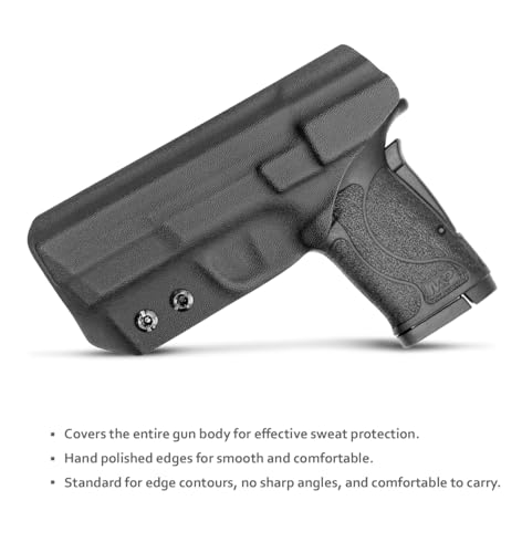 POLE.CRAFT M&P Shield EZ Holster IWB Kydex Holster Fit: Smith & Wesson M&P 9mm Shield EZ & S&W M&P 9 Shield EZ M2.0 Pistol- Inside Waistband - Adj. Cant Retention - Cover Mag-Buttom
