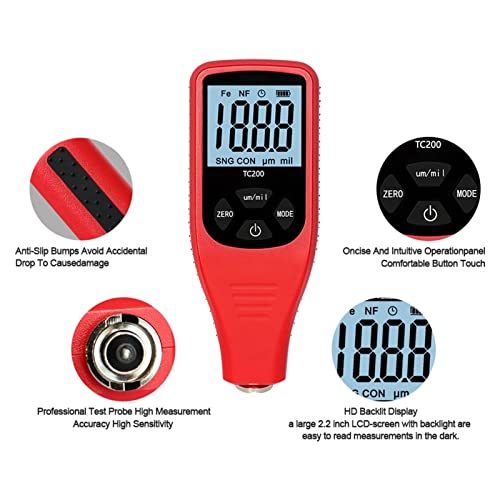 Calibrador de grosor TC200 para pintura de auto rojo miniatura 4
