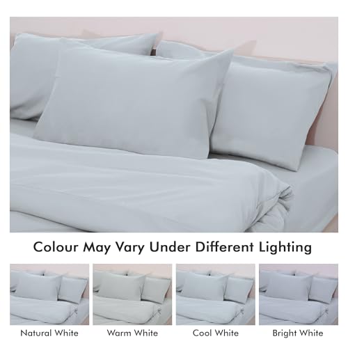 Novo Home Single Duvet Cover Set Blue Grey - Soft Microfibre Quilt Cover with 1 Pillowcase - Image 4