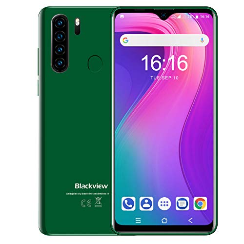 Blackview A60 Günstige Smartphone, 4080mAh Akku, 6,1 Zoll, 13MP+5MP Kamera, DREI Kartenfächer Dual SIM Handy ohne Vertrag Mist Blau