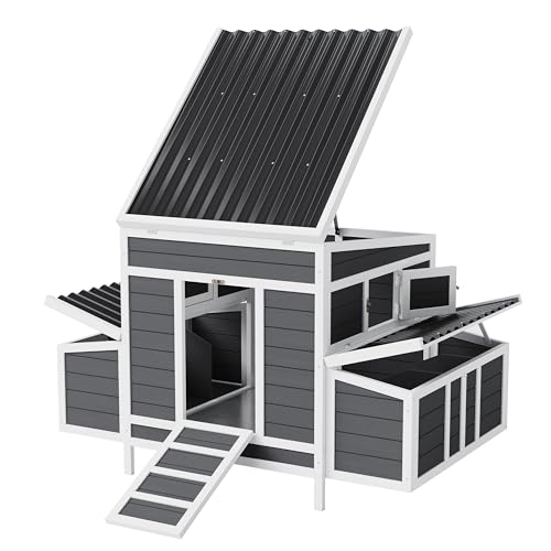56 Large Chicken Coop with Nesting Boxes and Pull‑Out Tray