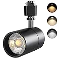VANoopee 3-Color in 1 20W H Track Lighting Heads Dimmable Flicker Free Bright LED Track Lighting Fixtures for Accent Retail Kitchen Artwork, Linear Track Light H Type - CRI90+ 36° 20W Black