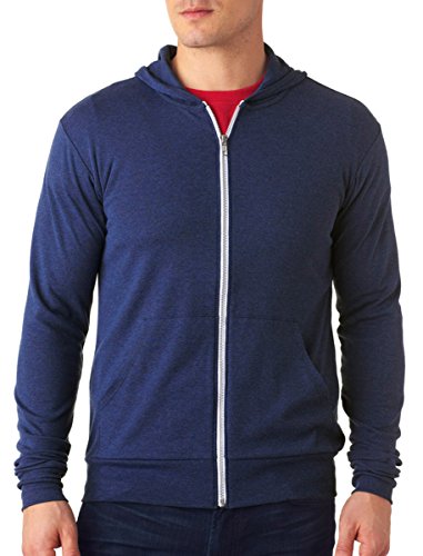 Bella 3939 Unisex Triblend Full-Zip Lightweight Hoodie - Navy Triblend, Extra Small (US)