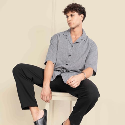 Image of Aatman Men's Half Sleeve | Casual | Box Fit | Cuban Collar Shirt