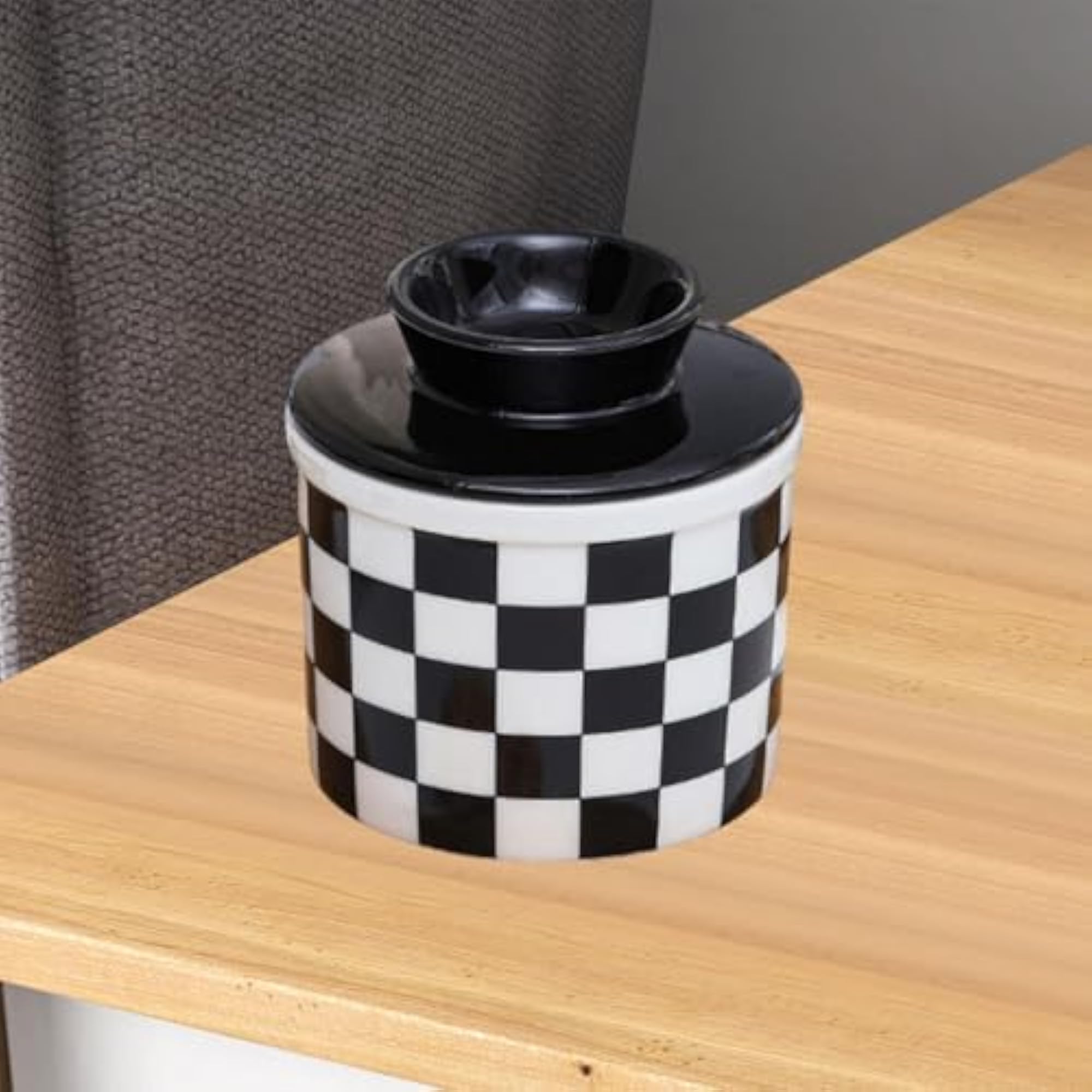 Butter Crock Porcelain Kitchen Storage Container for Fresh Butter