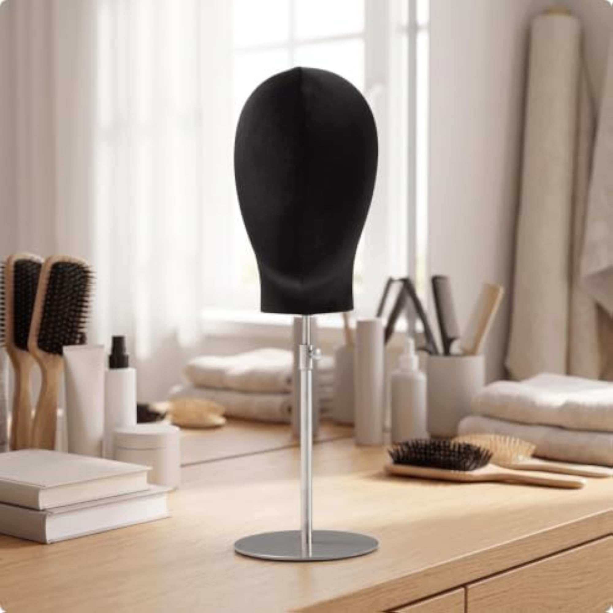 Adjustable Height Professional Mannequin Head with Stable Base