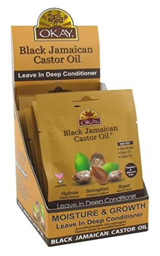 Okay Black Jamaican Castor Oil Leave-In Deep Conditioner 1.5 oz. 12-Count by Okay