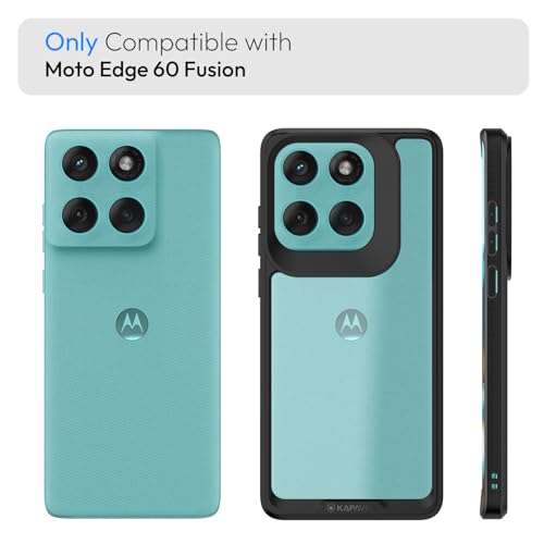 Image of KAPAVER Impulse Back Cover Case Compatible for Motorola Edge 60 Fusion (PC + TPU) (Black)