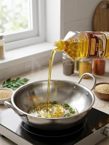 Image of MITVIK 100% Pure Cold Pressed Sesame /Gingelly Oil | Traditional Cold Pressed Sesame Oil | Unrefined & Naturally Filtered | No Chemicals or Preservatives | Rich Aroma for Everyday Cooking. (500 ml)