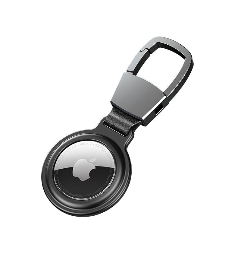 Funda magnética para AirTag en metal negro de aluminio ligero
