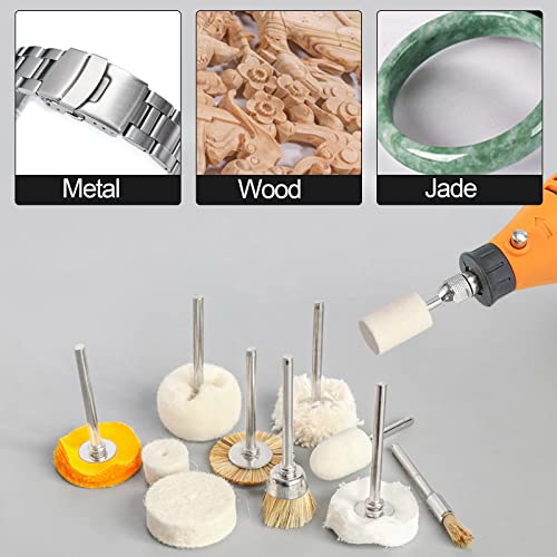 80Pcs Polishing Buffing Wheel Set,Wool Felt Cotton Mounted 3Mm Shank For Rotary Tool Accessories,Mini Brush Polishing Kit For Watch And Jewelry #TOP1