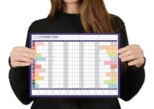 2026 Wall Planner A3 UK Wall Calendar 2026 Wall Planner A3 Yearly Calendar From Jan To Dec Office Home Weekends highlighted Folded With Extra Notes Space 29.7 x 42.0 CM