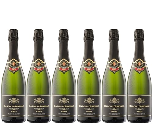 Baron D'Arignac - Vin effervescent, Blanc de Blancs, Brut (6 x 0,75l)