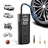 Inflador de neumáticos, compresor de aire portátil, bomba de bicicleta inalámbrica de inflado rápido de 1 minuto con indicador de presión digital, luz LED, bomba de aire eléctrica de 150 PSI para