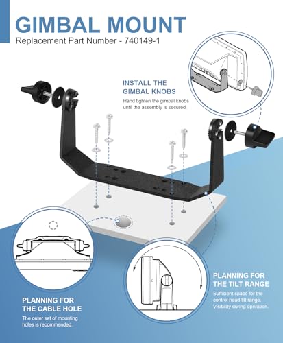 Image of 740149-1 Gimbal Mount - 740184-1 HCCT Cable Collector Tray - 720057-1 Power Cable, Fit for All Humminbird Helix 8 /9 /10 Devices