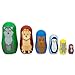 4.5" Set of 6 Wolf, Lion, Owl, Penguin Wild Animals Plastic Nesting Dolls