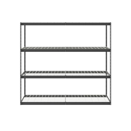 SafeRacks Garage Shelving - Storage Rack That Holds 500 Pounds Per Shelf - All Steel Shelves for Storage - Easy to Assemble Shelving Storage, Garage Shelf, Hammertone (24" x 92" x 84")