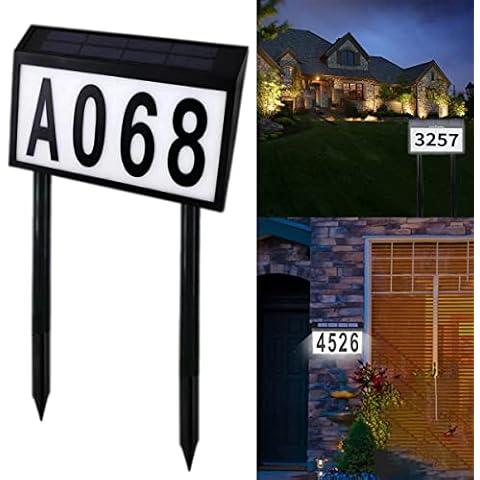Deluisho Solar House Number Light with Customisation Cover