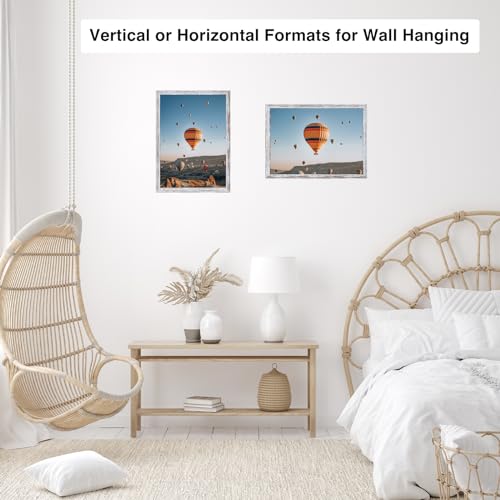 Image of JCJMY 6x9 Picture Frame Rustic White for Wall Hanging or Tabletop- Wall Mounting Horizontally or Vertically, 6 x 9 Wall Gallery Poster Photo Frame for 6 by 9 Photos, Rustic White