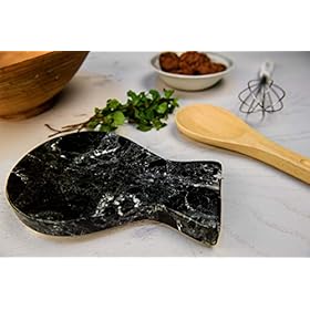 RADICALn Spoon Rest Handmade Marble Black Spatula Fork Ladle Utensil Rest Keeper - Cooking Spoon Organizer - Stove Top… 41qC546qnbL. SS280